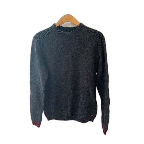 Ted Baker Gray Rossi Cotton Wool Tweed Crewneck Long Sleeve Sweater Size 3/US M - Picture 1 of 13